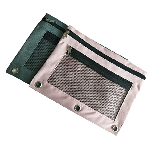 Gadpiparty 2 Stück Teiliges Mesh Federmäppchen mit Dual Reißverschlüssen Multifunktionale Schreibwaren Taschen für Schule und Zuhause und Rosa Format von Gadpiparty