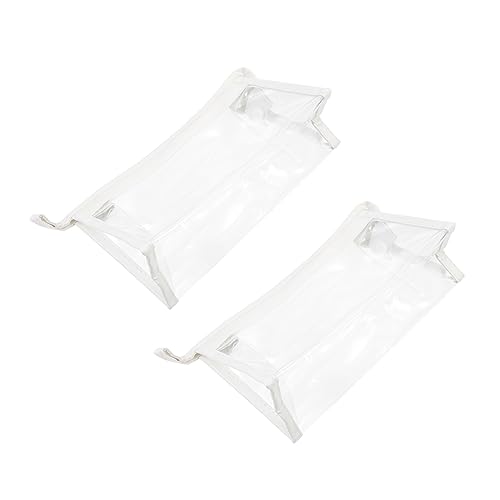 Gadpiparty 2 Stück Transparente Federmäppchen aus PVC mit Reißverschluss Große Kapazität für Stifte und Schreibwaren für Schüler und Studenten Weiß von Gadpiparty