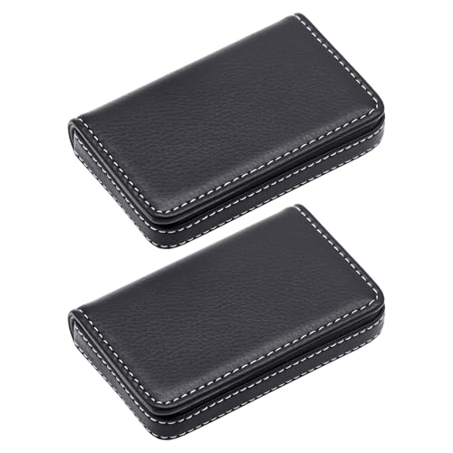 Gadpiparty 2-teiliger Visitenkartenhalter: Magnetischer PU-Kartenhalter – Minimalistische Business-Organizer-Box – Tragbare Namens-ID-Hülle für den Schreibtisch von Gadpiparty