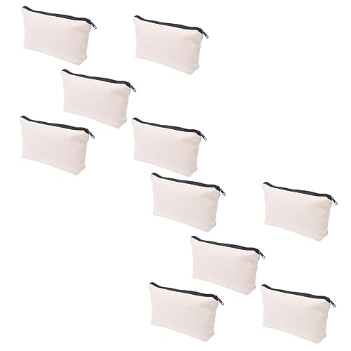 Gadpiparty 20 Stück Leere Canvas Taschen Organizer Taschen Für Reisen Kosmetik Kulturtasche Kleine Make Up Tasche Federmäppchen Bleistifttasche Bleistift Aufbewahrungstasche Reise von Gadpiparty