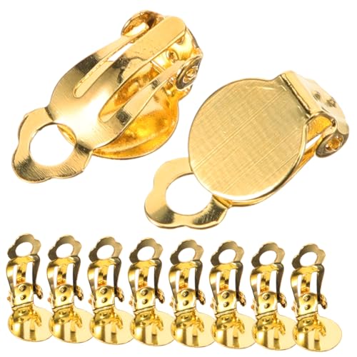 Gadpiparty 20 Stück Teiliges Set Goldene Runde Ear Clips Ohrclips Ohrclip Flach für Schmerzfreie Ohrringe Ohrlöcher Diy Schmuckherstellung von Gadpiparty