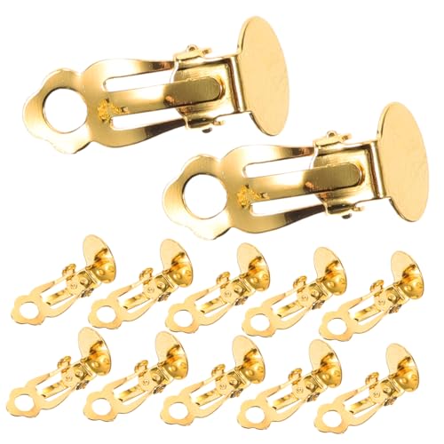 Gadpiparty 20 Stück Teiliges Set Ohrclips Flach Rund Vergoldet Schmerzfreie Clip Ohrringrohlinge für Durchstochene Ohren Flexible Diy Schmuckkomponenten für Ohrschmuck Selbermachen von Gadpiparty