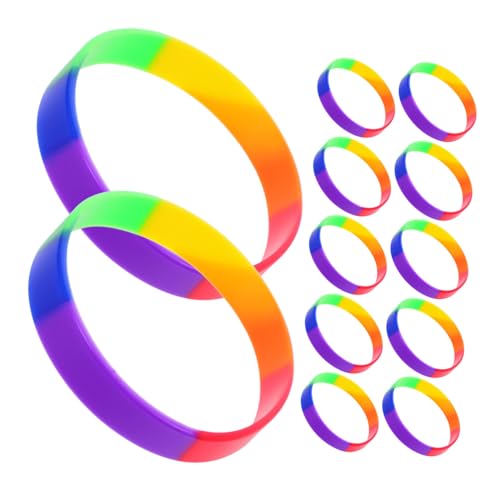 Gadpiparty 20 Stück Teiliges Silikonarmband Regenbogen Pride Wristbands für Paraden und Partys Hautfreundlich Langlebig Unisex Accessoires für Pride Month und Karneval von Gadpiparty