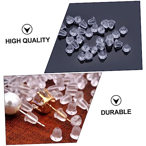 Gadpiparty 200 Stück Teiliges Transparentes Ohrring Verschluss Kunststoff Flache Rückseite Langlebige Ohrstecker Sicherheitsverschlüsse für Damen und DIY Schmuckherstellung von Gadpiparty