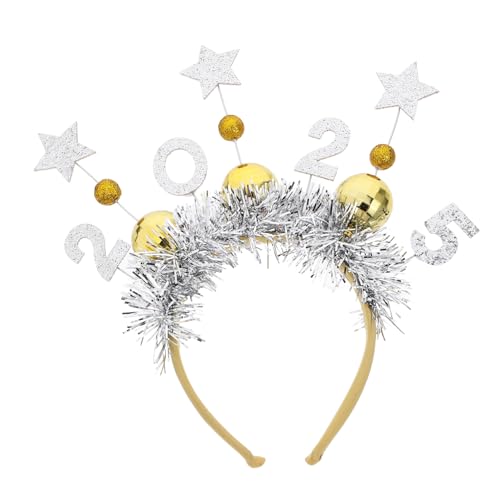 Gadpiparty 2025-Stirnband-Tiara Für Ein Frohes Neues Jahr Glitzernde Kopfbedeckung Mit Stern Silvester-Haarreifen Urlaubspartyzubehör Gastgeschenke Einheitsgröße Passend Für Die Meisten von Gadpiparty
