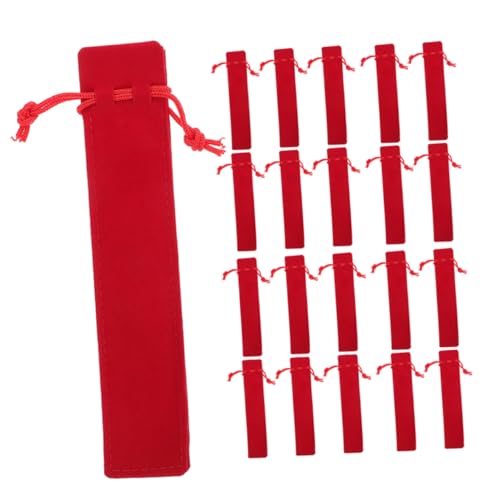 Gadpiparty 25 Stück Samt Stiftetui mit Kordelzug Doppelseitig Dickes Samt Material Weiches Strapazierfähiges Federmäppchen für Stifte Organizer Büro Schule Vielseitige Stifthülle Rot von Gadpiparty