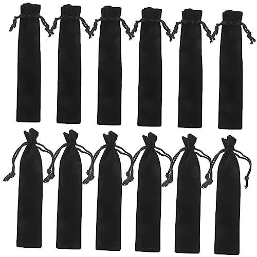 Gadpiparty 25stücke Schwarze Stifthüllen Aus Flanell Mit Kordelzug Aufbewahrungstaschen Für Schreibwaren Praktische Stiftbeutel Für Zuhause Büro Schule von Gadpiparty