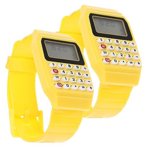 Gadpiparty 2St Herrenarmbanduhren Mann beobachten Kinderuhren für Mädchenuhr Junge Uhr taschenrechner Digitaluhr Rechenuhr für Kinder Berechnung Uhr tragbar Anschauen LCD Bildschirm Kleinkind von Gadpiparty