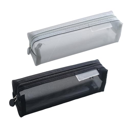 Gadpiparty 2stücke Federmäppchen Aus Netzgewebe Schreibwarentasche Bleistifthalter Stifttasche Durchscheinendes Mesh Reißverschluss Platz Für Stifte Und Studenten-Organizer Schwarz von Gadpiparty