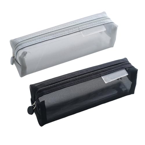 Gadpiparty 2stücke Federmäppchen Aus Netzgewebe Schreibwarentasche Federmäppchen Schreibwaren-Organizer Student Net Mesh Pen Pouch Schreibwaren Bleistifthalter Stifttasche Schwarz von Gadpiparty