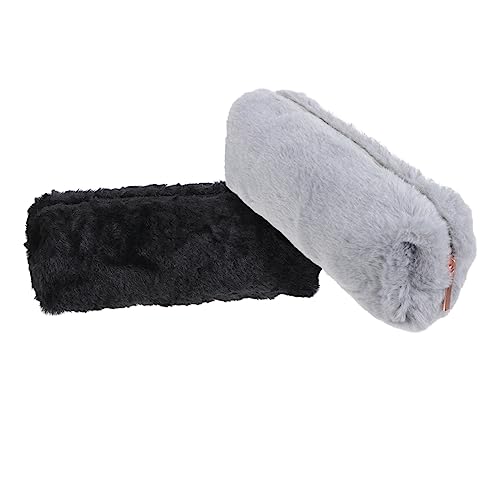 Gadpiparty 2 Stück Plüsch Bleistiftetui Große Kapazität Stiftetasche mit Reißverschluss für Schüler und Studenten Lebendige Farben Schreibwaren Organizer von Gadpiparty