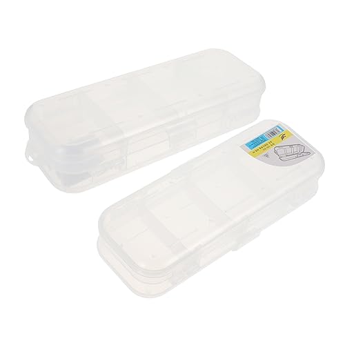 Gadpiparty 2stücke Bleistiftetui Aus Hochwertigem Material Praktische Aufbewahrungsboxen Für Stifte Und Kleinteile Stapelbare Transparente Box Mit Dichtem Deckel Für Schüler Und Lehrer von Gadpiparty