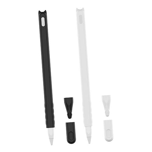 Gadpiparty 2St applepencil2 Federmäppchen silikondeckel Set Silikonhülle Silikagel-Etui für Bleistift Etui für Bleistift der 2. Generation schreiblernbleistift Karikatur Kombination Weiß von Gadpiparty