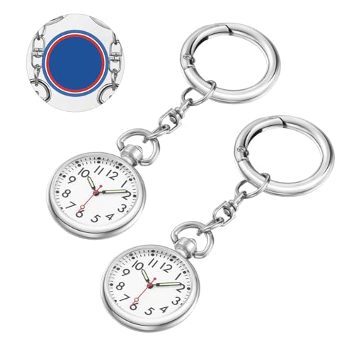 Gadpiparty 2stücke Pocket Watches Für Pflegekräfte Kreative Schlüsselanhänger-Uhren Für Und Ärzte Tragbare Clip-funktionsuhren Mit Leuchtenden Zeigern von Gadpiparty