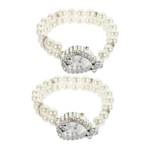 Gadpiparty 2stücke Quarzuhr Für Damen Mit Herzförmigem Zifferblatt Und Funkelndem Armband, Elegant Als Modeschmuck Und Geschenk Für Frauen von Gadpiparty