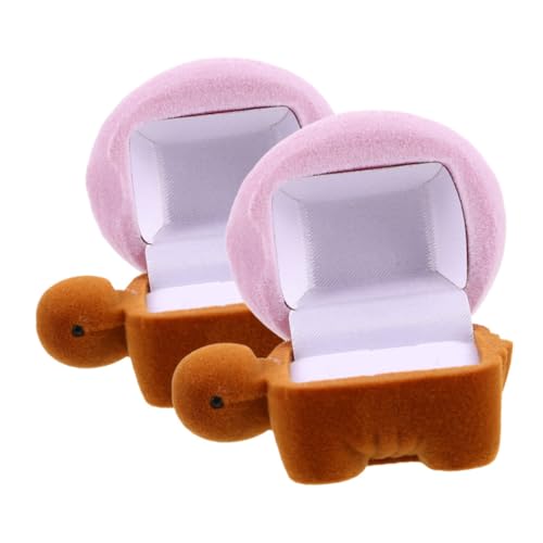 Gadpiparty 2stücke Schmuckkästchen Mit Schildkrötenmotiv Für Ohrstecker Fliessendes Innenteil Tragbarer Schmuckorganizer Für Unterwegs Kleine Schmuckschatulle Als Ehering-etui von Gadpiparty