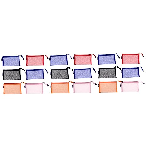 Gadpiparty 3 Sätze Reißverschluss Mesh Stiftetui Multifunktionale Kosmetiktasche Für Schule Reisen Leichtes Material Für Stifte Münzen Karten Und 6 Stücke * 3 von Gadpiparty