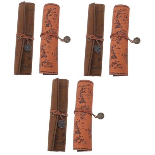 Gadpiparty 3 Sätze Retro Canvas Pen Bag Gesteppt Schreibwarenkoffer Federmäppchen Bleistift Studenten-stifttasche Tragbar Veranstalter Für Stiftwickeltaschen Etui Leder 2 Stücke * 3 von Gadpiparty
