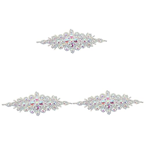 Gadpiparty 3 Stück Kristalldiamant Taillensiegel Funkelnd Brautschmuck Elegante Brautapplikationen Braut- Strass-hochzeits-schärpengürtel Cocktail Applikationen Mit Strasssteinen Silber von Gadpiparty