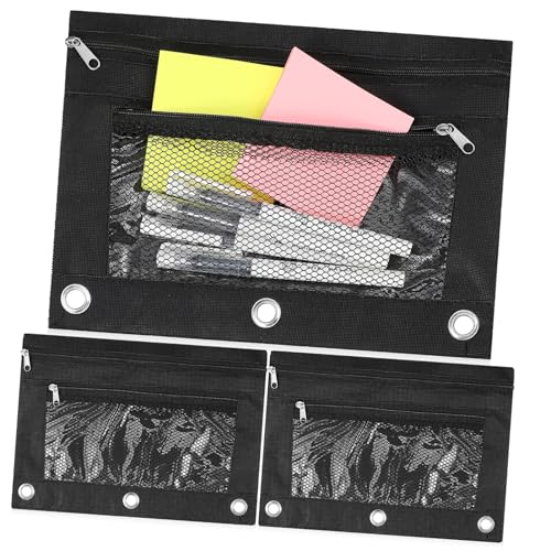 Gadpiparty 3stücke Federtasche Mit Reißverschluss Mesh-stifthalter Kleine Netztaschen Oxford-Stoff Transparentes Design Für Schreibwaren von Gadpiparty
