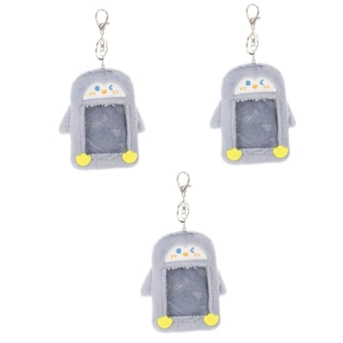 Gadpiparty 3 Stück Plüsch Kartenhalter Niedlicher Pinguin Kartenetui für Kreditkarten Spielkarten Id Karten Sichtbarer und Tragbarer Karten Schutz für Lehrer und Büroangestellte von Gadpiparty