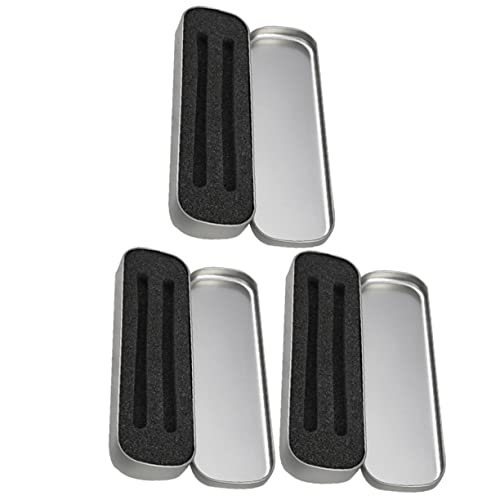 Gadpiparty 3 Stück Teiliges Metall Stiftebox Silberfarbene Langlebige Federschachtel mit Schaumstoffeinlage Rechteckige Portable Stiftebox für Schule und Büro Robust und Rostfrei Großes von Gadpiparty