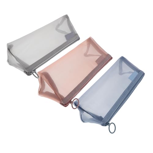 Gadpiparty 3 Stück Transparente Mäppchen mit Reißverschluss Große Kapazität Durchsichtiges Mesh Federmäppchen für Schule Prüfung Kosmetik und Schreibwaren Unisex Vielseitig Einsetzbar von Gadpiparty