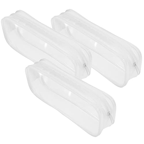 Gadpiparty 3stücke Durchsichtiges Federmäppchen Für Schreibwaren Großes Fassungsvermögen Leicht Und Tragbar Mit Reißverschluss Für Bleistifte Kugelschreiber Lineale Scheren Usw. von Gadpiparty