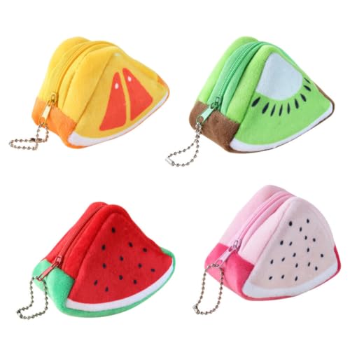 Gadpiparty 4 Stück Wassermelonen-Geldbörse für Damen süßes Münztäschchen Plüsch-Geldbörse lustige Geldbörse Obstbeutel Geldbörsen kreditkartenhalter Zip stule schulm Taschen Geschenk Fräulein von Gadpiparty