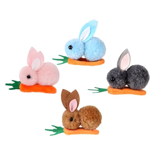 Gadpiparty 4 Stück Haarspangen Damen Kopfschmuck Mini Hasen Haarspange Kaninchenform Haarnadeln Haarschmuck Ostern Dekorative Haarnadel Kaninchen Karotten Haarspange Häschen von Gadpiparty