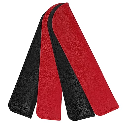 Gadpiparty 4 Stück Leder Stiftschutzhüllen Schützende Stiftetuis für Kugelschreiber und Füllfederhalter Praktisch und Tragbar Schwarz Rot von Gadpiparty