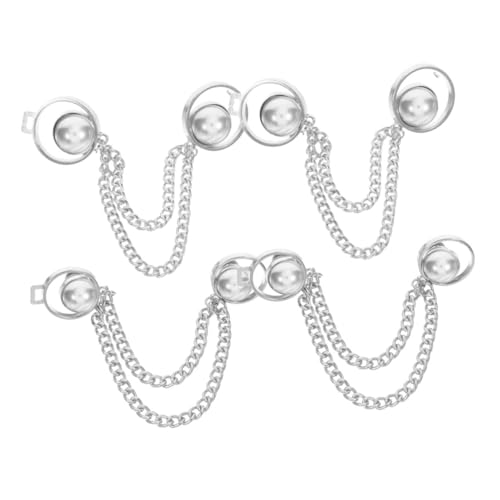 Gadpiparty 4 Stück Teiliges Jeans Hosenbund Enger machen Verstellbare Taillenknöpfe ohne Nähen Silberne Knöpfe mit Weißer Perle Sicherer Halt und Elegante Optik für Damen jeans und Hosen von Gadpiparty