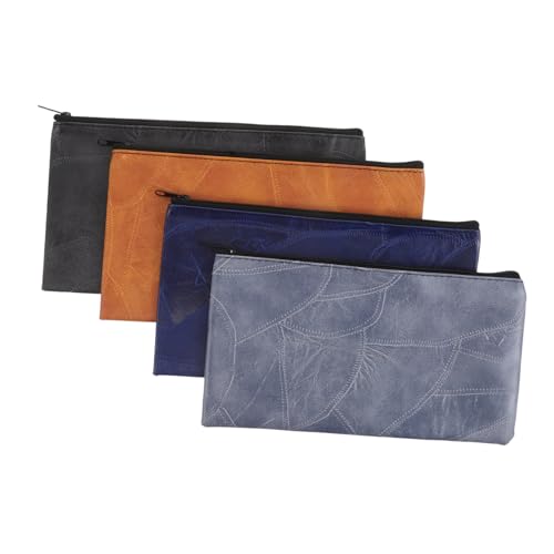 Gadpiparty 4stücke Bankeinzahlungsbeutel Aus Pu-Material Mit Reißverschluss Geldbeutel Sicherheitsgeldbörse Tragbare Kosmetiktasche Geldetui Geldorganizer Kleingeldbeutel Spardose Kleine von Gadpiparty