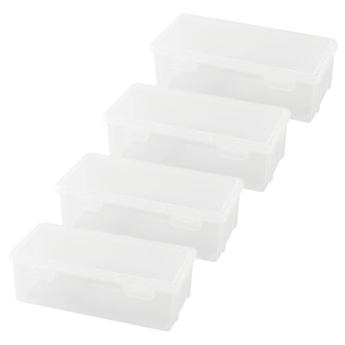 Gadpiparty 4 Stück Transparente Stiftebox Großer Leichter Aufbewahrungsbehälter für Bleistifte Filzstifte Bürobedarf Schreibwaren Organizer für Schüler von Gadpiparty