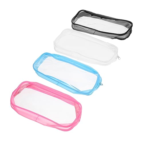 Gadpiparty 4Stücke Große Kapazität Bleistiftbeutel für Studenten Transparente und Schreibtaschen mit Reißverschluss Aufbewahrungslösung für Schule und Reise von Gadpiparty