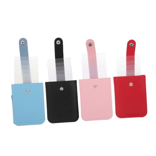 Gadpiparty 4stücke Kunstleder Kartenhalter Ausziehbares Kartenetui Mit Knopf Organizer Für Visitenkarten Und Kreditkarten Stapelbar Schmales Kartenetui Zum Herausziehen von Gadpiparty