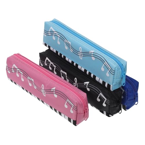 Gadpiparty 5 Sätze Mäppchen Studenten Beutel Nettes Bleistiftkoffer Schmucklos Kreative Bleistifttasche Tragbare Stifttasche Musiknoten-stifttasche Oxford-Stoff 4 Stücke * 5 von Gadpiparty