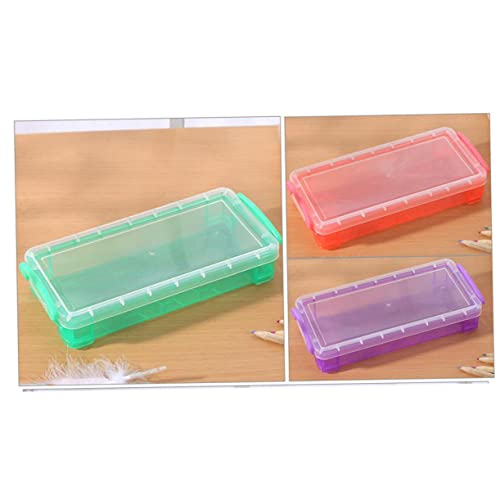 Gadpiparty 5 Stück Multifunktionale Transparente Stiftebox Kunststoff Aufbewahrung für Schreibwaren für Schule und Büro Zufällige Farben Zufällige Farbe von Gadpiparty