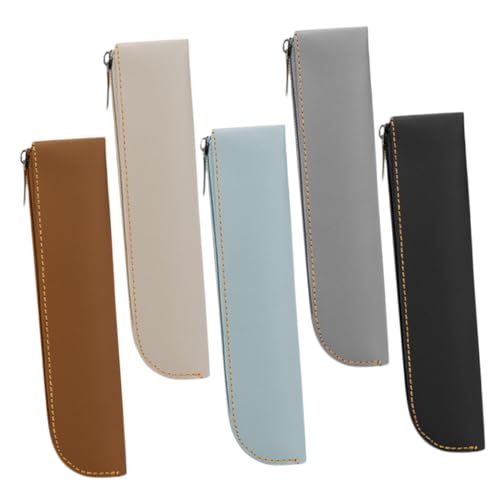 Gadpiparty 5 Stück Teiliges PU Leder Stiftemäppchen Große Kapazität Multifunktionale Federtasche mit Reißverschluss Geräumiges Stifteetui für Teenager Mädchen und Frauen Pflegeleichtes Design von Gadpiparty