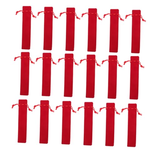 Gadpiparty 50 Stück Rote Samt-stifttaschen mit Kordelzug Doppelt Dickes Material Kompakte und Elegante Stifteetuis für Büro Schule und Sichere Aufbewahrung von Kugelschreibern und Bleistiften von Gadpiparty