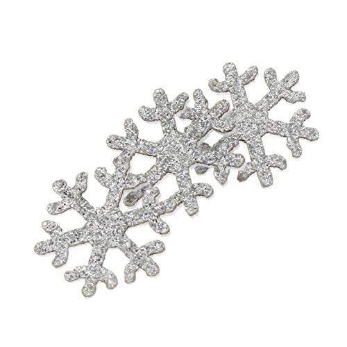 Gadpiparty 50 Stücke Selbstgemacht Glitzer Schneeflocken Haarnadel Patches Zubehör für Mädchen Basteln Haarclips Kleidung Handys Weihnachten von Gadpiparty