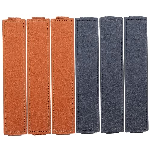 Gadpiparty 6 Stück Kondensatorstifthülle tragbar Ärmel Beutel elastisch groß Band federmäppchen Stiftetui für Notizbuch Notebook-Stifthaltertasche Aufbewahrungstaschen für Stifte Leder von Gadpiparty