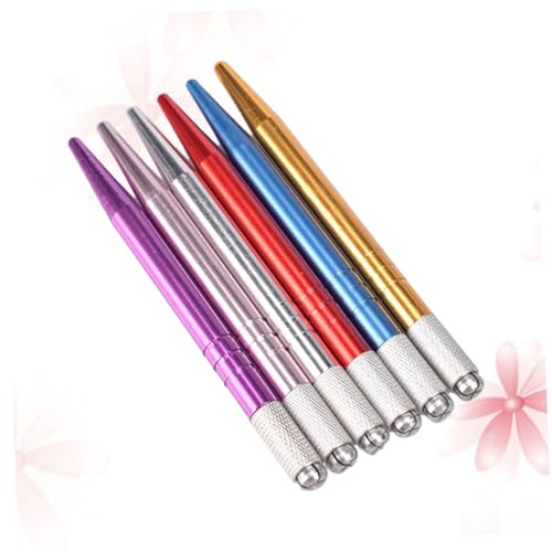 Gadpiparty 6 Stück Teiliges Microblading Augenbrauenstift Manuell mit Spezieller Nadelaufnahme für Präzises Permanent Make Up Langlebig und Komfortabel für Eyeliner Lippenkonturen von Gadpiparty