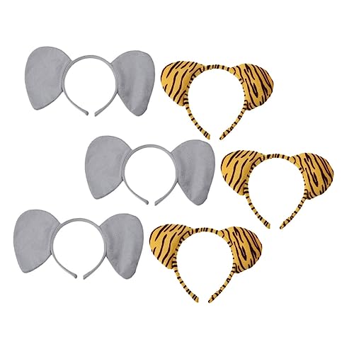 Gadpiparty 6st Tierisches Stirnband Elefant Kopfschmuck Kostüm-stirnband Flauschiges Stirnband Zubehör Für Elefantenkostüme Plüsch Haarband Tierhaarband Ohr Kurzes Plüschmaterial Schal Kind von Gadpiparty