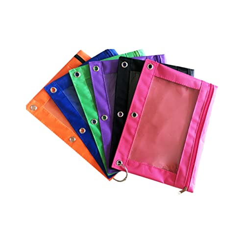 Gadpiparty 6Stücke Transparente Oxford Stifttasche Mit Luftlöchern Bleistiftbeutel Für Schule Schwarz Orange Grün Royalblau Praktisch Und Leicht von Gadpiparty