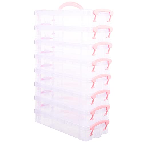 Gadpiparty 8 Stück Kunststoff Federmäppchen für Schüler Stapelbar Durchsichtig Organizer für Stifte und Schreibwaren Design für Schule und Büro von Gadpiparty