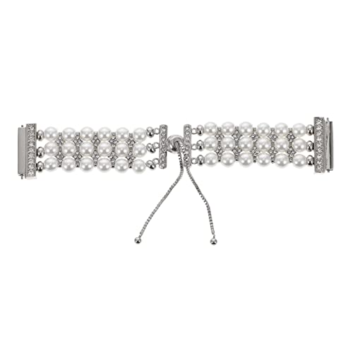 Gadpiparty Armbanduhr Tragbarer Ständer Scrunchie Applikation Armband 2 Verstellbare Armbänder Für Frauen Ultra Ladegerät Loop Bänder Smart Sehr USB Gürtel Weiße Perle von Gadpiparty