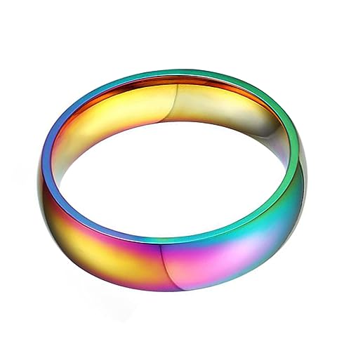 Gadpiparty Bunter Titanstahl Damenring Regenbogenfarbiger Modeschmuck Glänzend Stilvoll Für Frauen von Gadpiparty