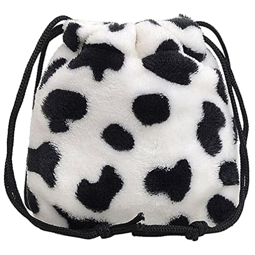 Gadpiparty Cow Pattern Plüsch Umhängetasche Mit Kordelzug Schultertasche Für Einkaufen Ausgehen Alltag Vielseitig Und Praktisch von Gadpiparty