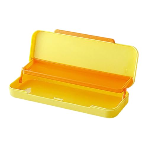Gadpiparty Bleistiftbox Aus Kunststoff Tragbar Schreibwarenhalter Für Schüler Aufbewahrungsbox Für Stifte Und Lineale Gelb von Gadpiparty